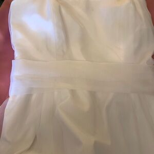 Strapless White Chiffon Dress